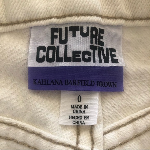 Kahlana Barfield Brown Future Collective High-Rise Overlap Waist Jeans Size 0 - Picture 14 of 14